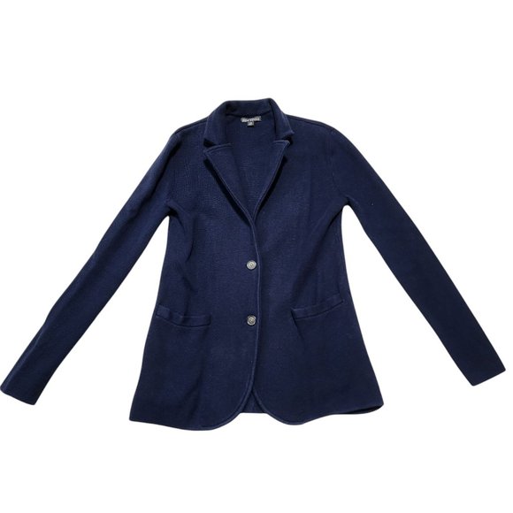 J. Crew Womens Navy Blue Cotton Blazer With Button Closure & Pockets‎ XS - Picture 1 of 9